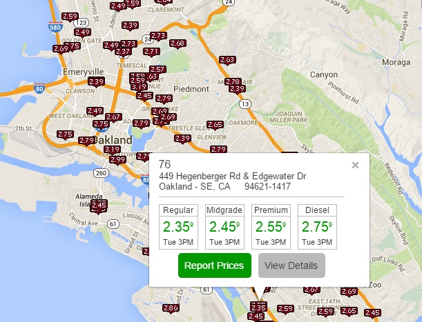 oakland has cheapest gas prices