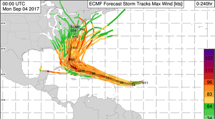 Data Shows Hurricane Irma Possibly Making Landfall In South Carolina Early Next Week