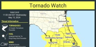 Tornado Watch Issued for Entire Tampa Bay Area Until 11 a.m.