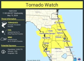 Tornado Watch Issued for Entire Tampa Bay Area Until 11 a.m.