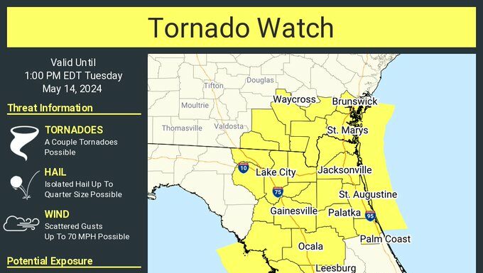 Tornado Watch for Tampa Bay Area
