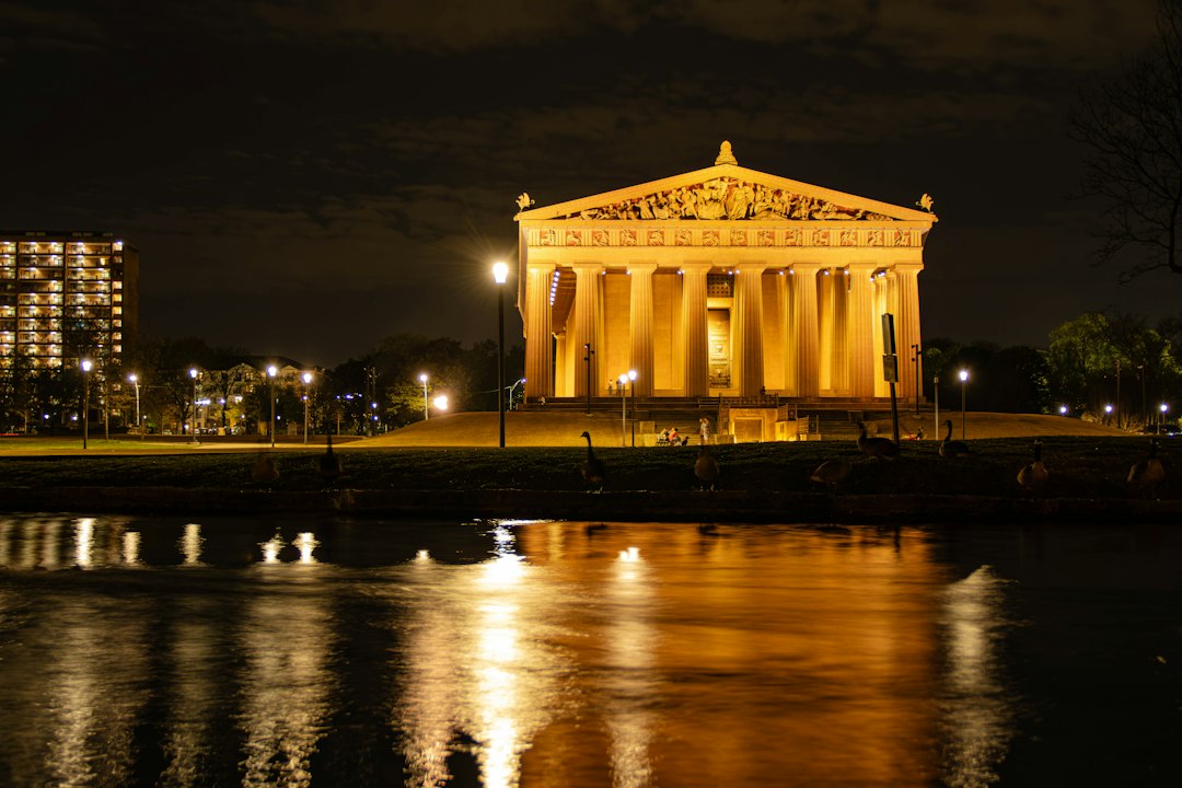 The exterior of Nashville's Parthenon in evening light, photographed by Brian Morin; file photograph.
