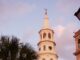 Charleston’s 186-Foot St. Michael’s Steeple Has an Earthquake Story Behind Its 275-Year Milestone St. Michael’s Church and its white steeple at Meeting and Broad streets in Charleston, photographed at sunset in August 2012.